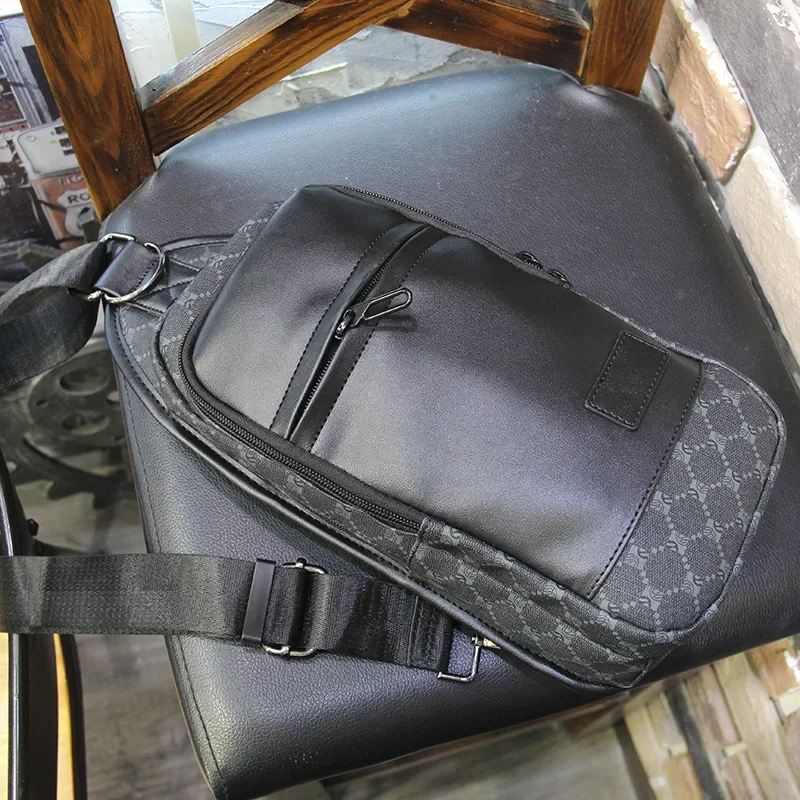 Grid Chest Bag para homens, Lazer ao ar livre Crossbody Sling Bag, Moda