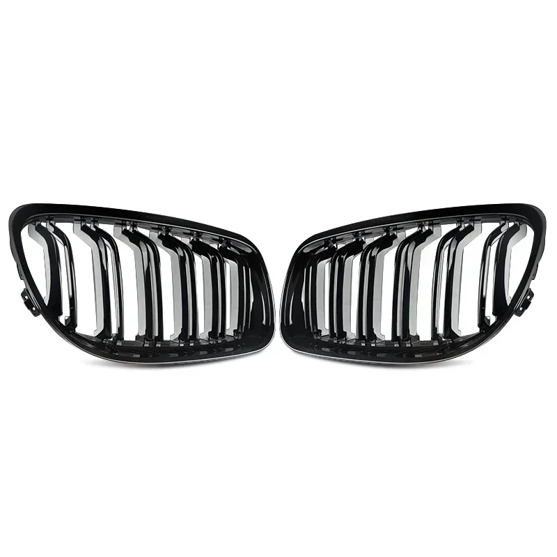 Gloss Black Double Slat Kidney Grille For BMW E90 E91 3 Series LCI Facelift 2009‑2012 Front Bumper Kidney Grille Replacement