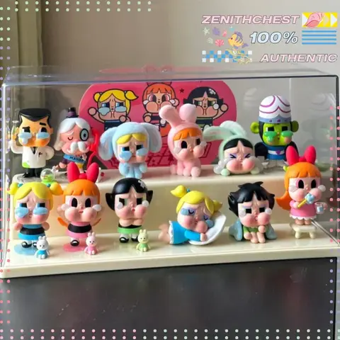 Authentic POP MART Crybaby × The Powerpuff Girls Series Blind Box Intersting Mini Action Doll For Desktop Decoration And Gifting