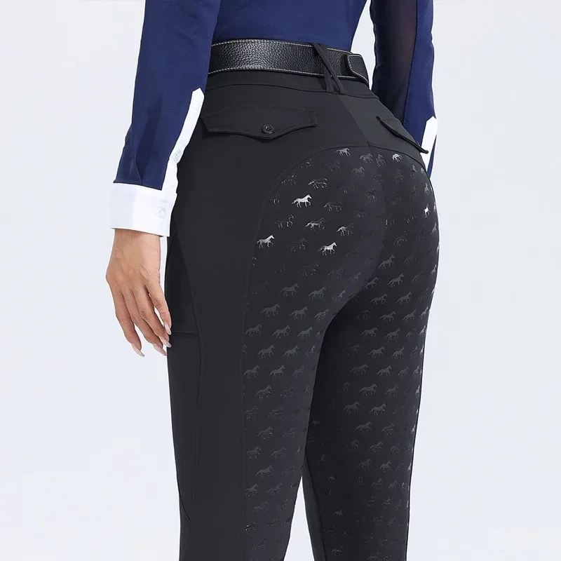 Culotte équestre complète en silicone pour femmes, collants d'équitation anti-boulochage, leggings Jodhpur, pantalons, vêtements équestres