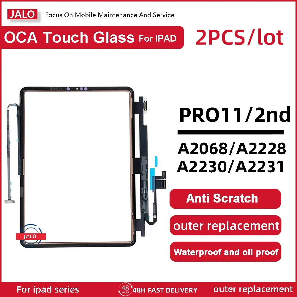 2 шт./лот сенсорное стекло + OCA для iPad PRO 11 дюймов 1 2 3 4 5 сенсорный экран A1980 A2228 сенсорная панель дигитайзер переднее стекло замена