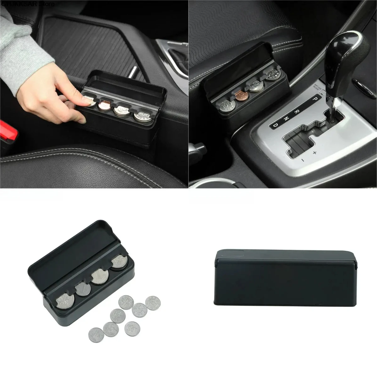 

Automatic Rebound Plastic Car Coin Case Money Container Organizer Stowing Tidying Auto Coin Holder Interior Storage Box