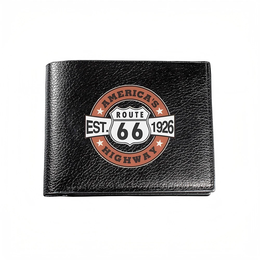 Route 66 America's Highway Established 1926 Men's Wallet Card Holder Casual Business Fashion Print Design
