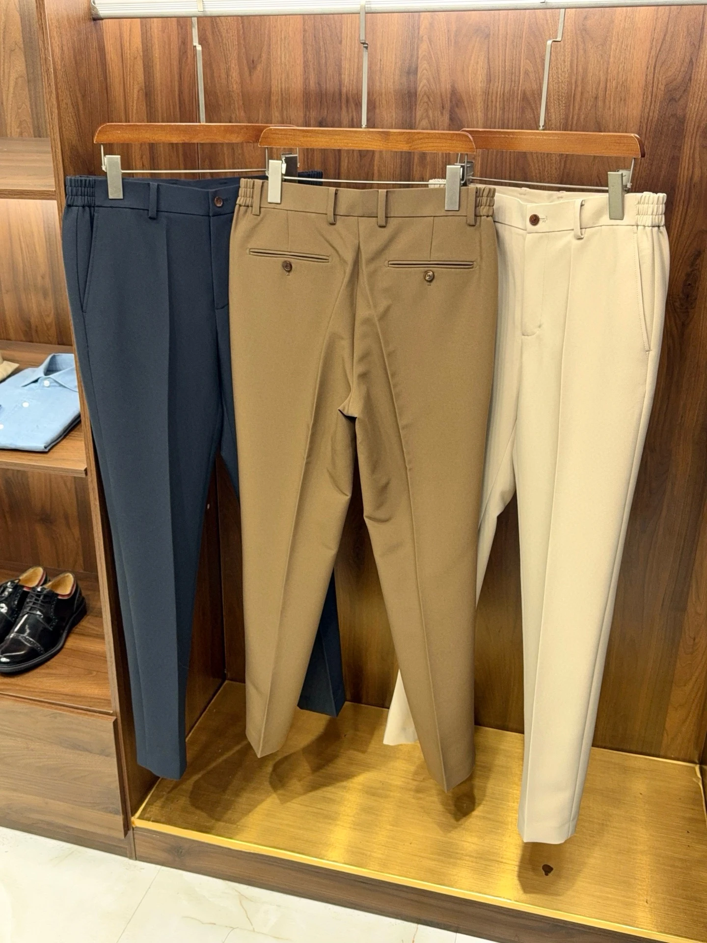 Итальянские мужские повседневные брюки с эластичной резинкой на талии LP из 50% шерсти