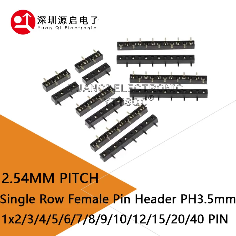 20szt 2.54mm SMD Stackable 1x3/4/5P 6P 7P 8P 9P 10P 20P-40P Short Low Profile PH3.5 Single Row Rohs SMT Female Header Connector