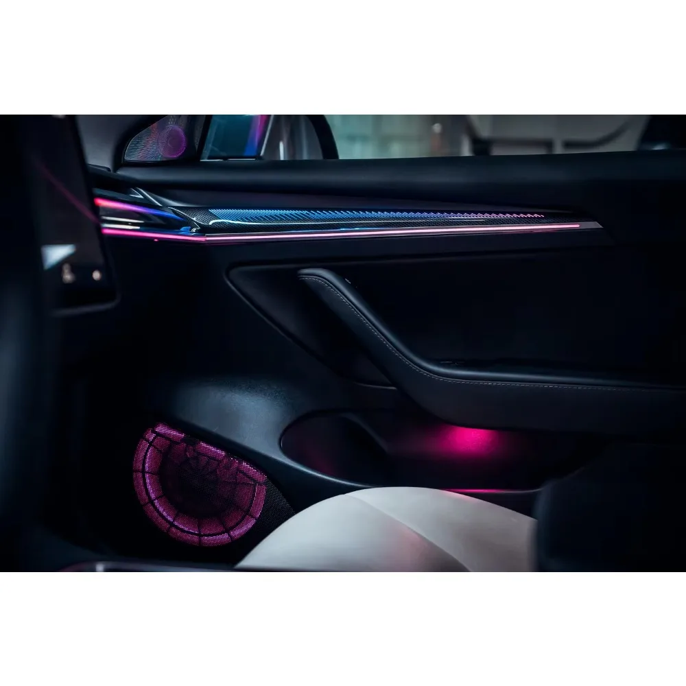 Rainbow Dynamic Ambient Light for Tesla Model 3/Y 2021-2023 Car Interior Dashboard Lighting Trim Upgrade Accessories