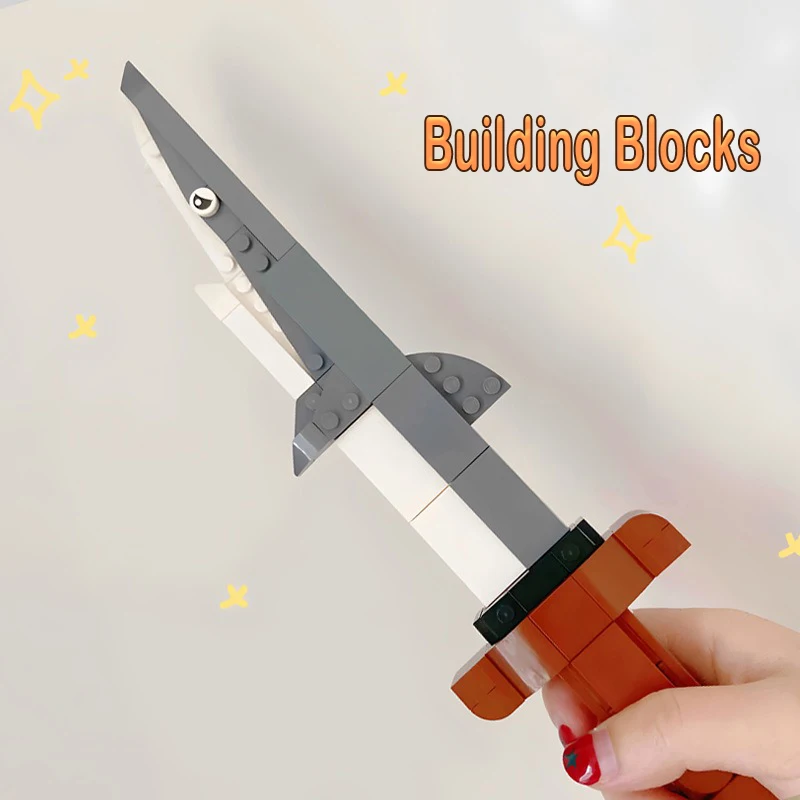 

New Shark Knife Building Blocks Model Toy Assembled MOC Bricks Adult Creativity Funny Halloween Gift