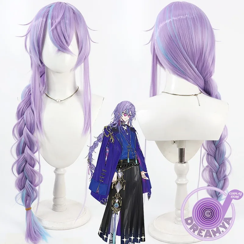 

Hoshimichi Akira Cosplay Wig Vtuber Purple Blue Braided Long Heat Resistant Synthetic Hair Halloween Party Role Play + Wig Cap