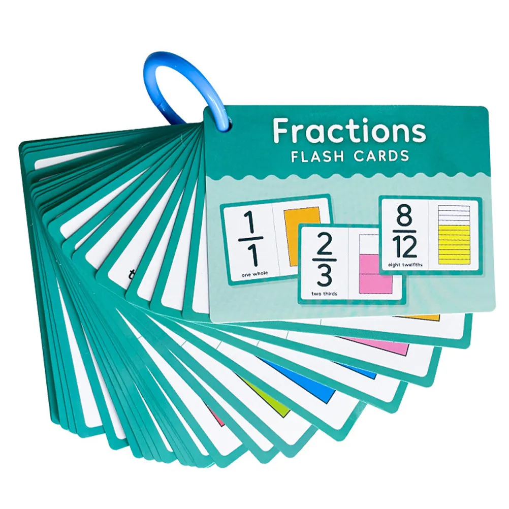 

1Set Fractions Learning Cards Preschool Elementary Math Flash Cards Quick Memory Aid Educational Supplies Fractions Flashcards