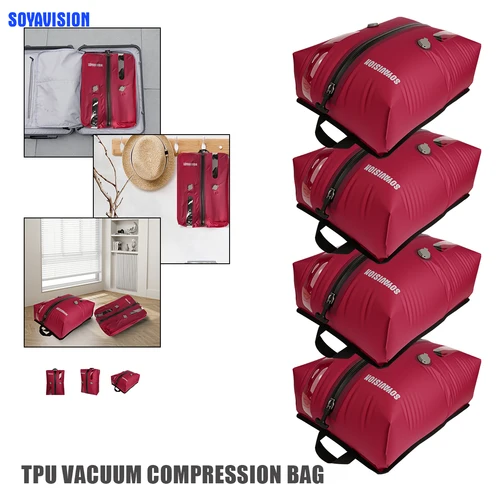 Imagen 2 del producto SOYAVIISION bolsa de compresión al vacío equipaje de viaje bolsa de almacenamiento al vacío ropa bolsa de aire impermeable bolsa de compresión de almacenamiento