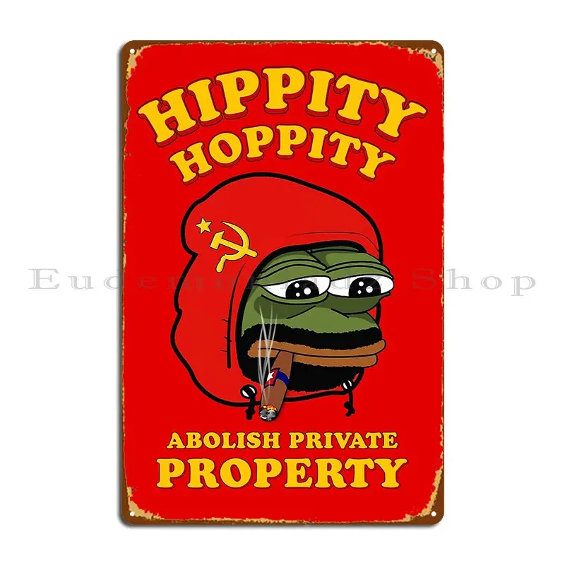 Frog Hippity Hoppity Abolish Private Property Metal Plaque Poster Cinema Designer Cinema Pub Mural Club Tin Sign Poster