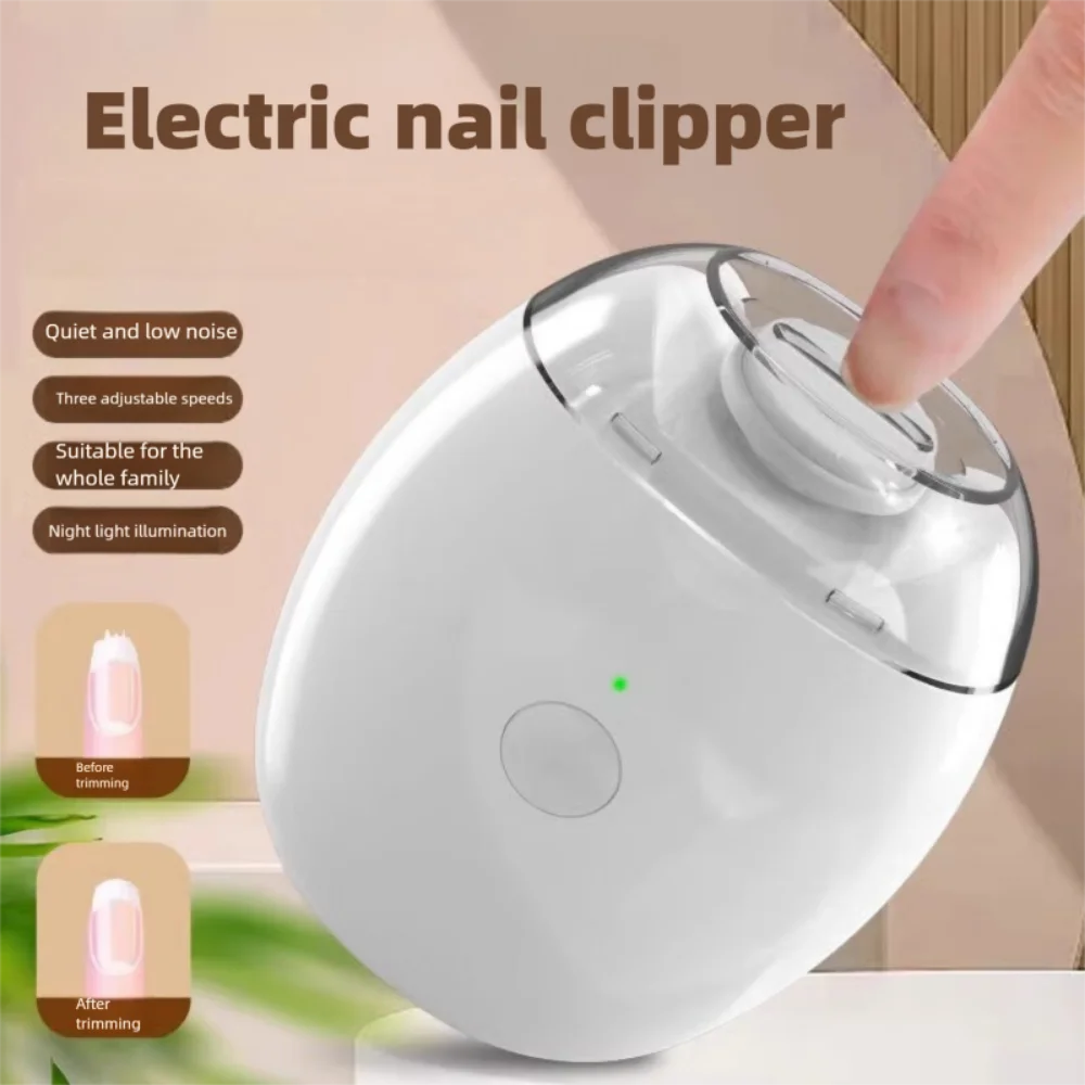 Mini 2 IN 1 Nail Grinder Electric Rechargeable Nail Grinder Trimmer with LED Light Automatic Fingernail Trimmer Nail Care