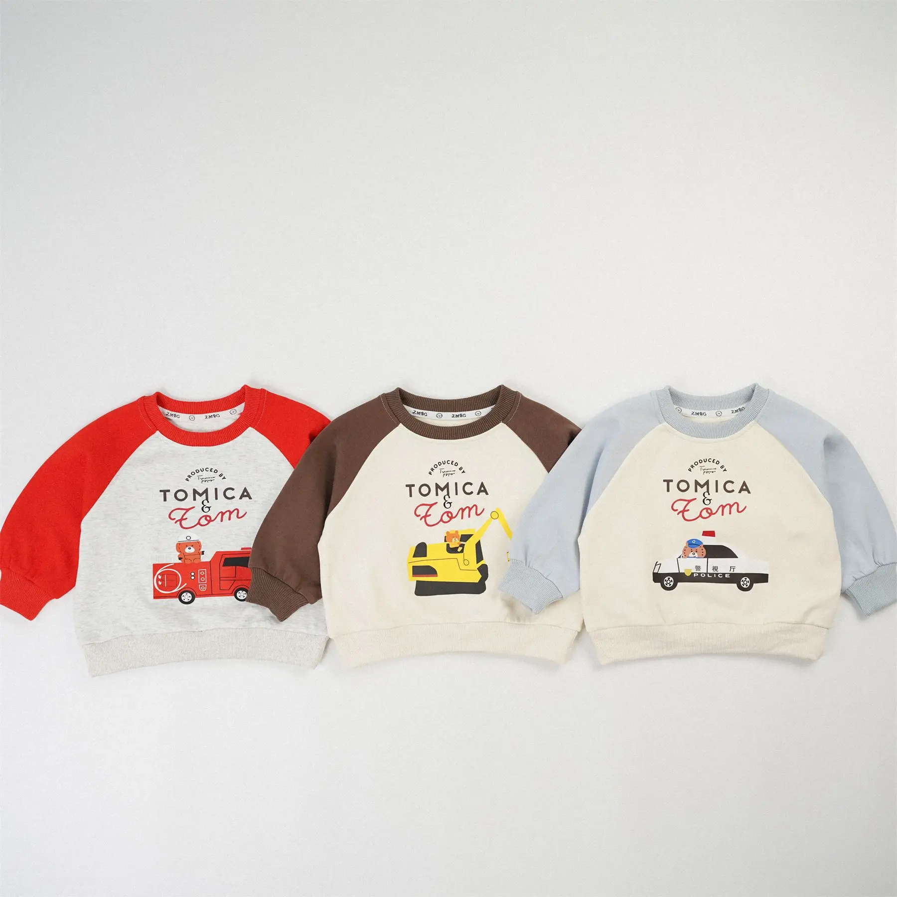 

Autumn New Baby Long Sleeve Sweatshirt Cotton Boys Cartoon Print Pullover Kids Girls Patchwork Casual Tops Children Clothes