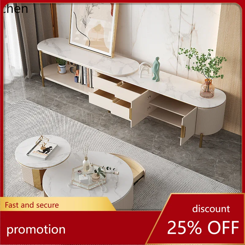 

HT TV Cabinet and Coffee Table Set Modern Simple Living Room Home Small Apartment Creative Extendable Floor Cabinet