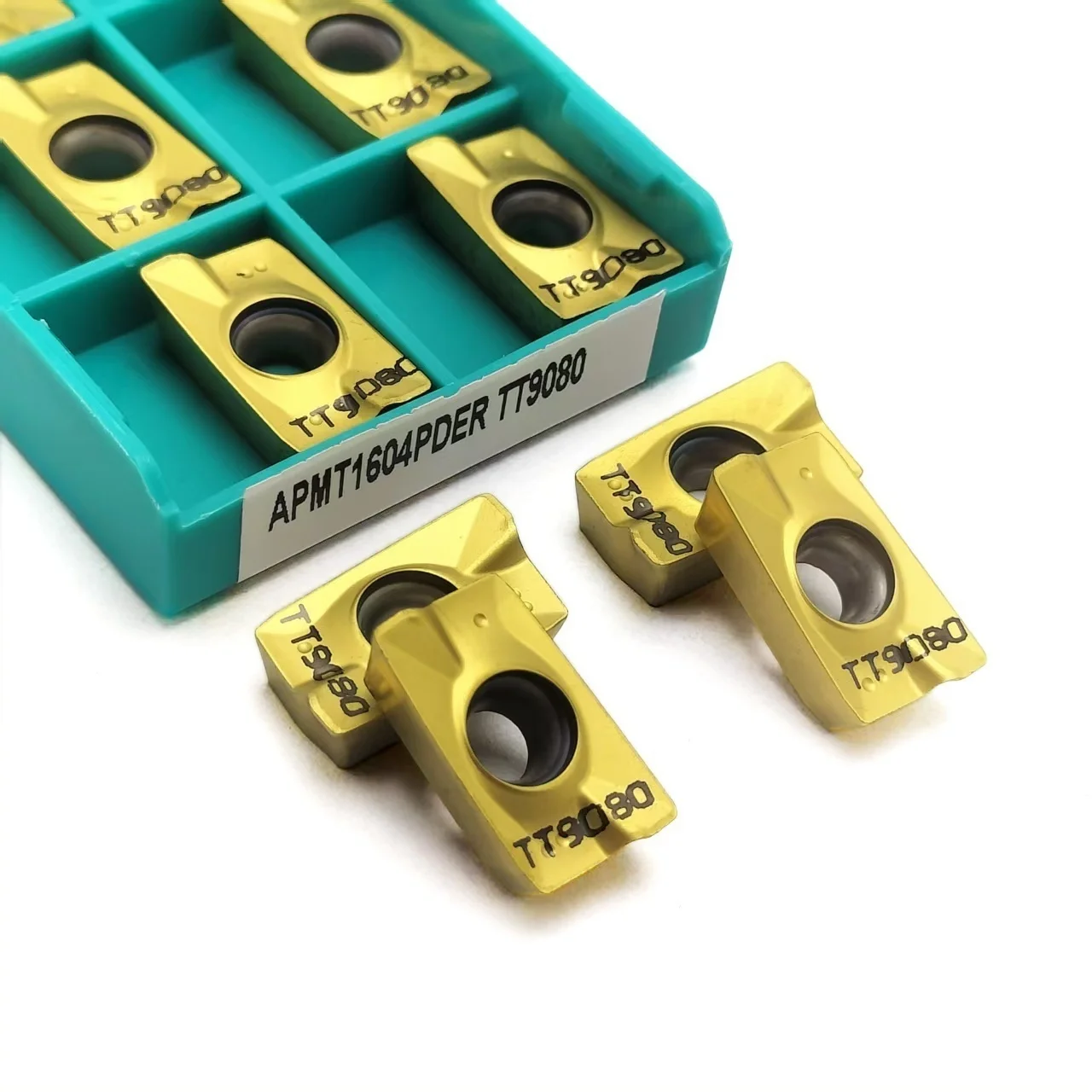 يتم استخدام إدراجات كربيد APMT1604PDER TT9080 الأصلية 100% APMT 1604 PDER TT9080 لمعالجة أجزاء الصلب والفولاذ المقاوم للصدأ #1