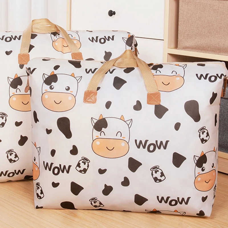 New Travel Bag Cow Pattern Foldable Portable Handbags Waterproof Large Capacity Luggage Storage Bags Organizer Duffle Bag Women