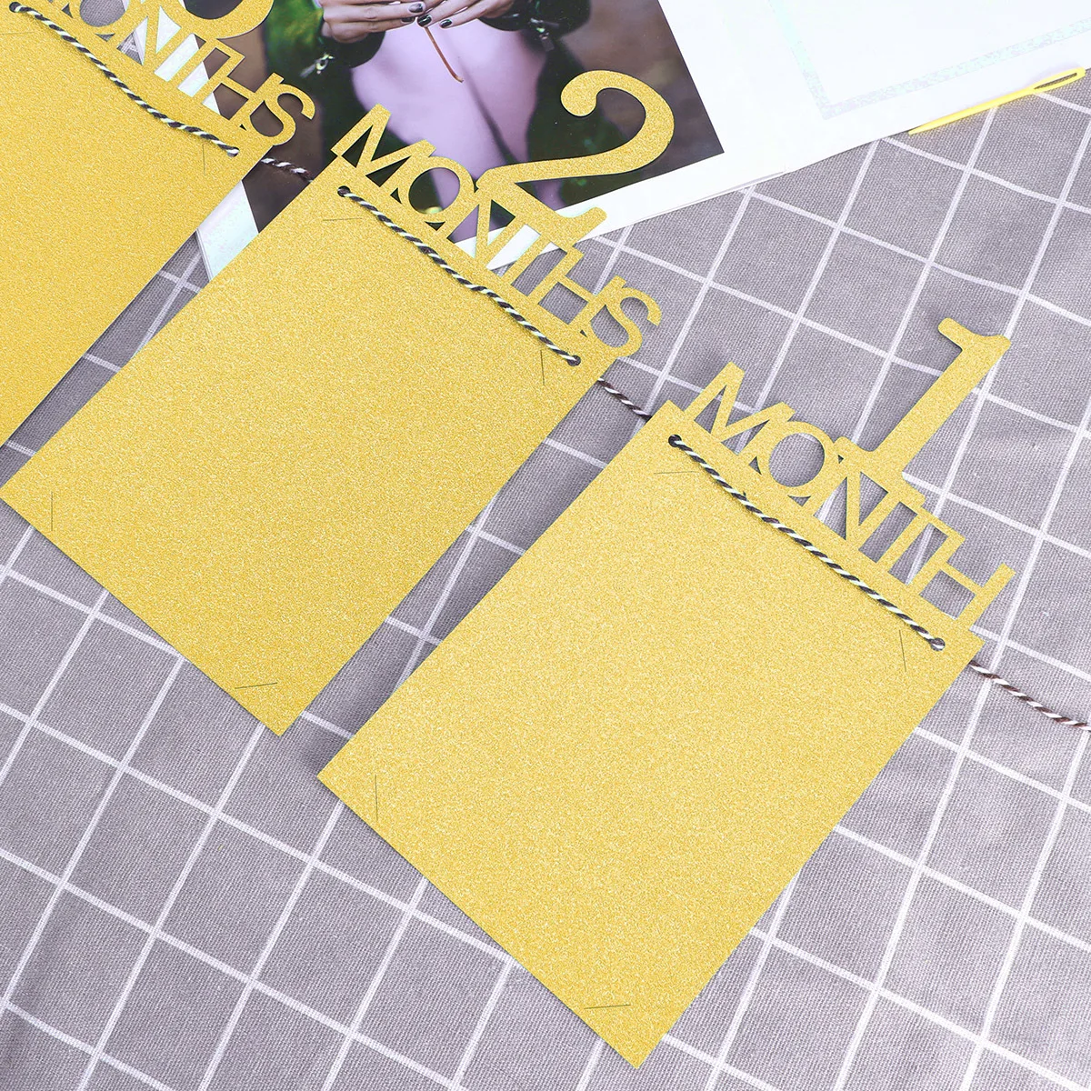 

12 Month First Birthday Photo Wall Banner Handmade Party Decoration Indoor Outdoor Use Gift For 1-12 Month Milestone