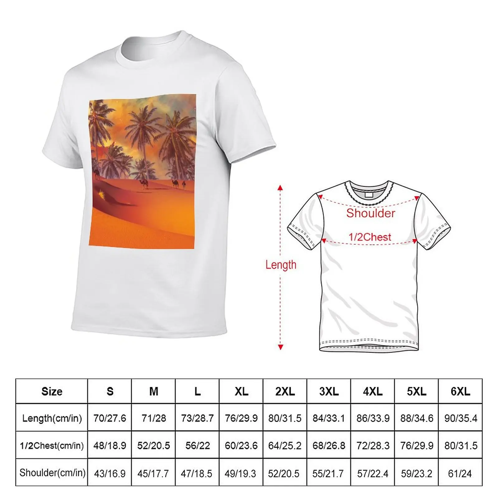 Oasis in the desert, image for adventurers T-Shirt man t shirts high quality luxury brand man tshirt T-Shirt