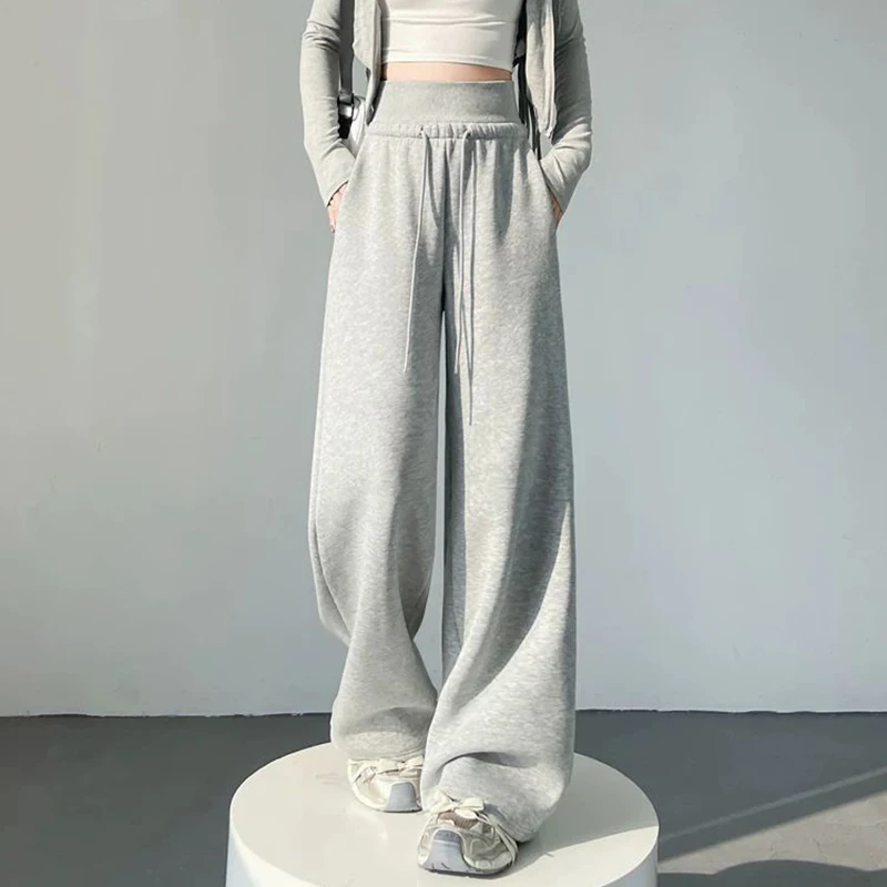 Pantalones informales de pierna recta a la moda para mujer, cómodos pantalones ajustados de cintura alta para mujer, pantalones coreanos elegantes para uso diario