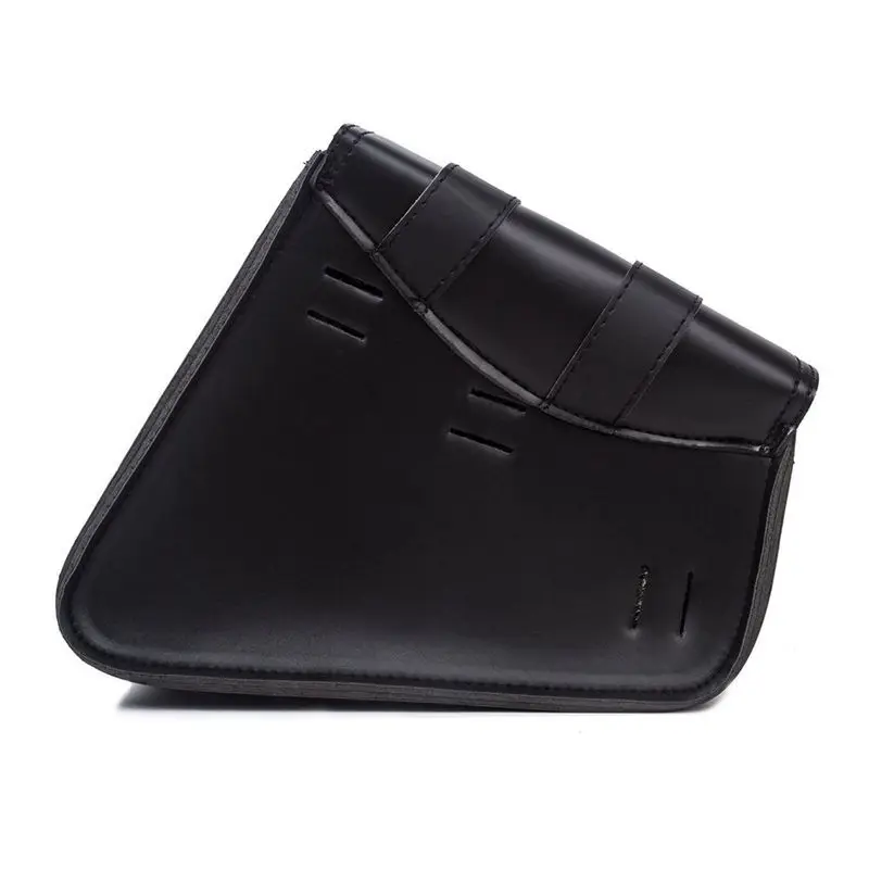 Motorcycle Universal Black PU Leather Saddlebags Side Bag Luggage For Sportster XL 883 1200 Honda Yamaha Bobber Custom