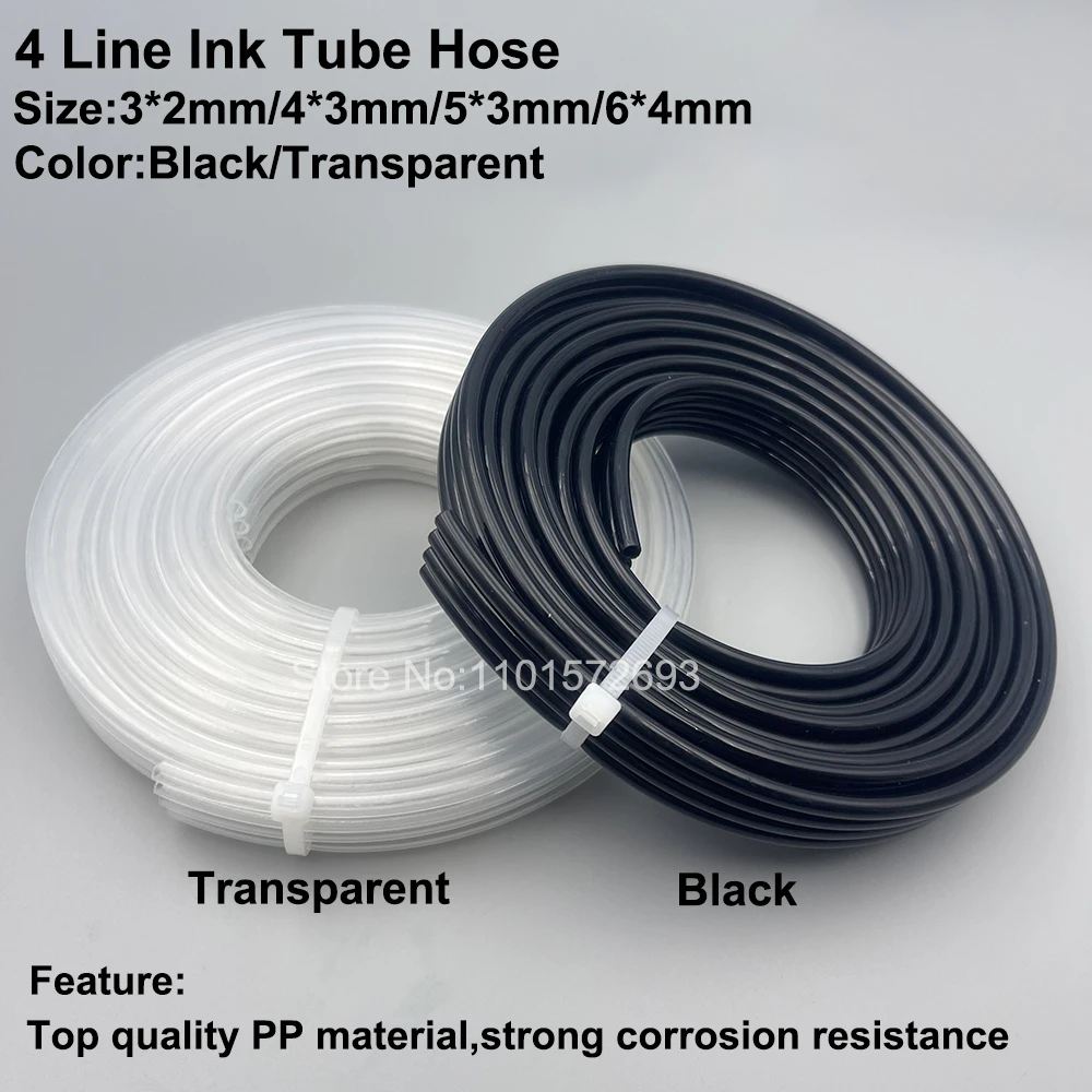 5M Eco Solvent UV Printer 4 Line Ways Ink Hose Pipe Tube 3X2 4X3 5X3 6X4mm For Epson I3200 DX5 DX7 XP600 TX800 4720 Head Tubing