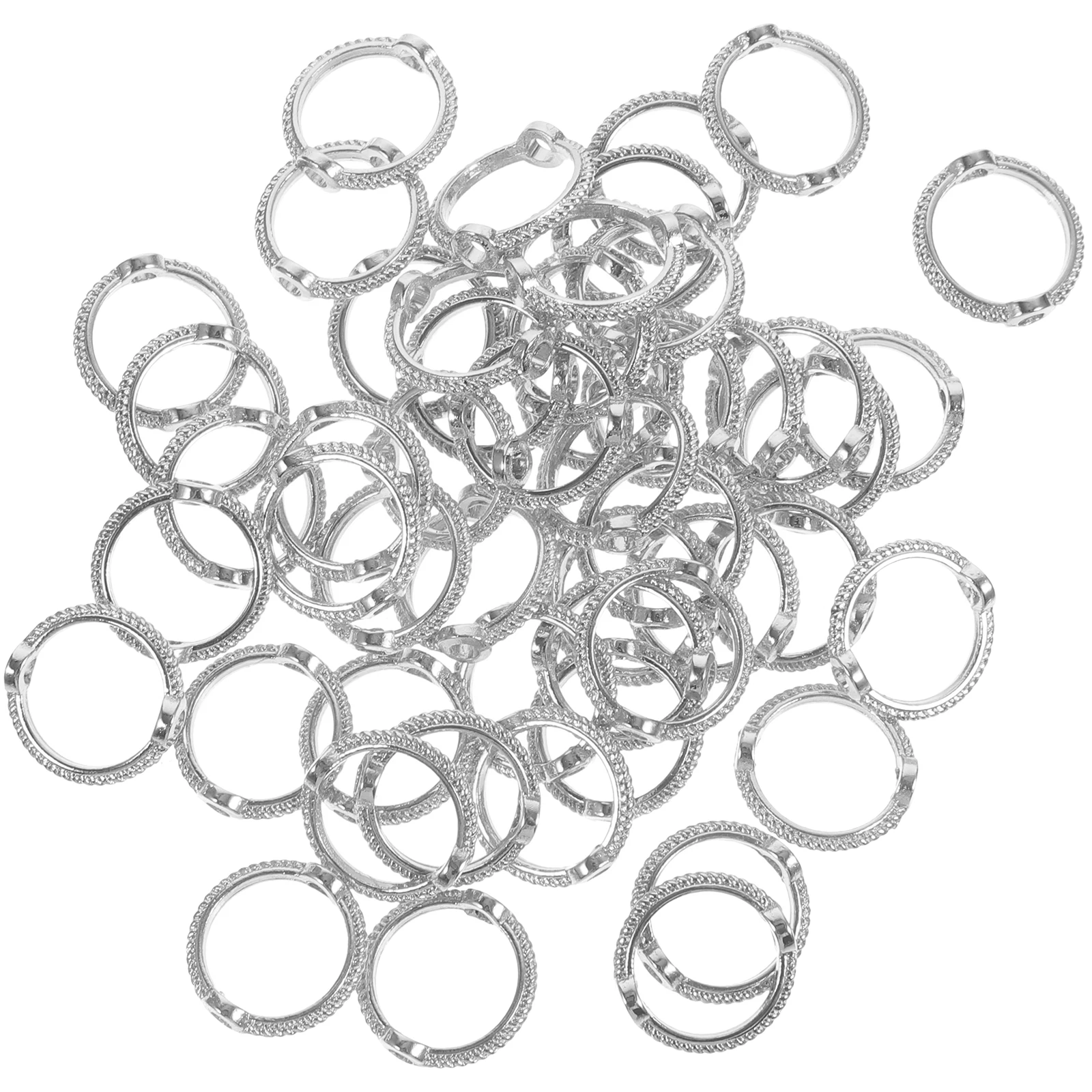 

50 Pcs Round Bead Ring Spacer Beads Frame with Holes Frames Links Connectors Set for Jewelry Making Circle Metal Bracelet