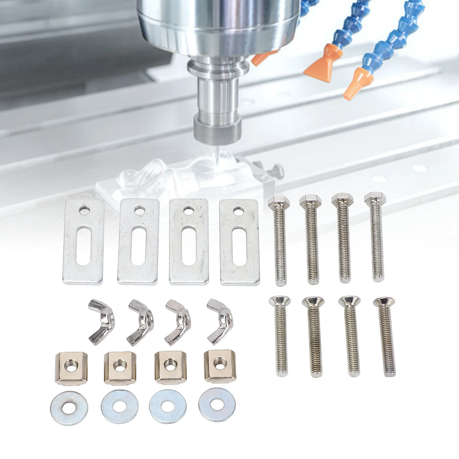 4 Pcs T Track Mini Hold Down Clamp M6 Nut Zinc Aluminum Alloy T Track Clamp for 3018 Series CNC Router