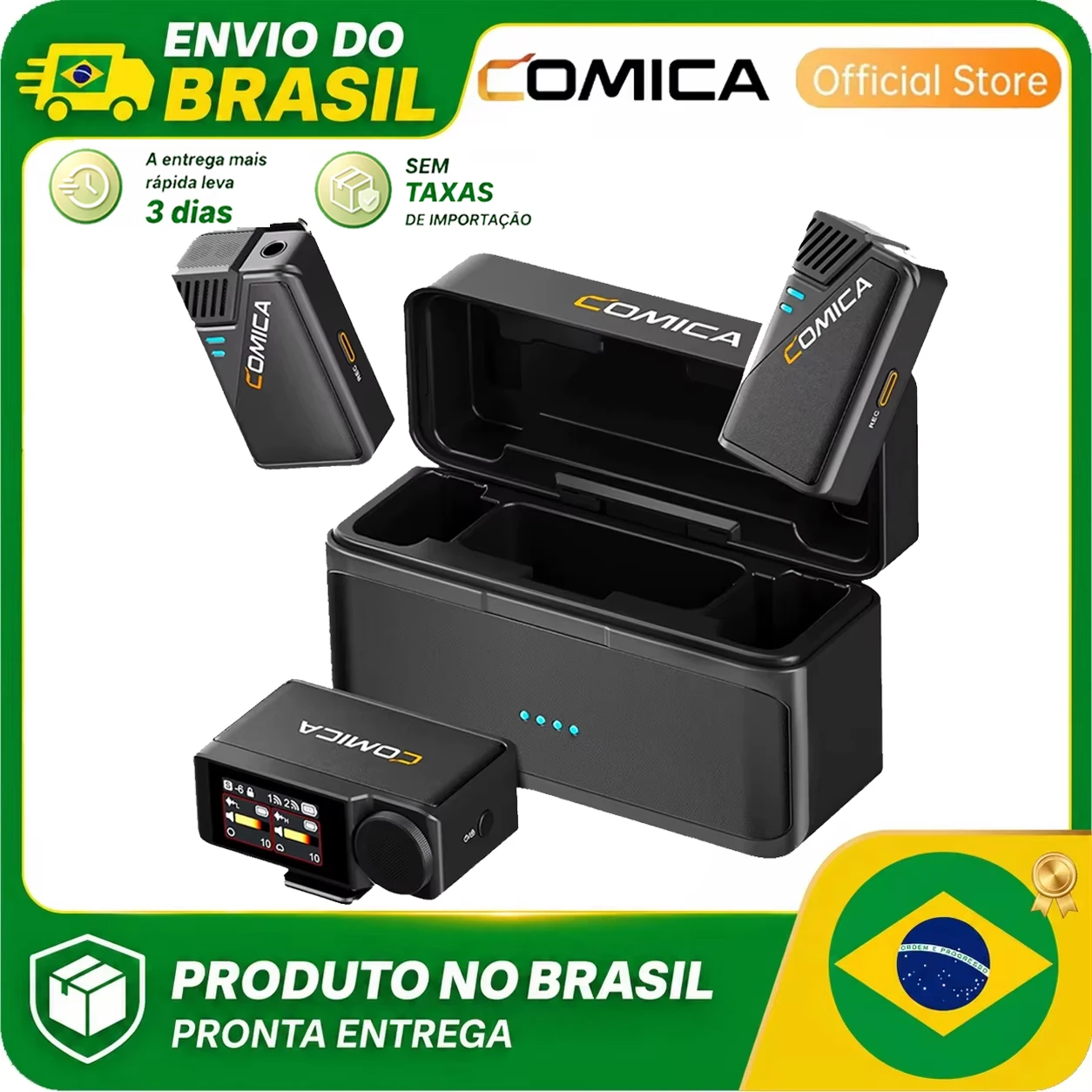 COMICA BooMax Microfone de Lapela Sem Fio 2 Canais - Gravação Interna 32 Bits Ponto Flutuante, 32 GB Armazenamento Interno, Redu