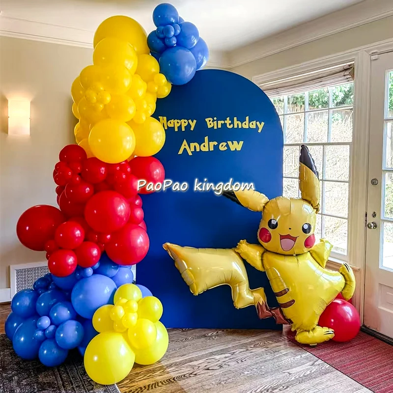 Cartoon Pokemon Pikachu Thema Girlande Bogen Folie Ballons Set Anzahl Latex Ballon Kinder Geburtstag Party Baby Dusche Liefert