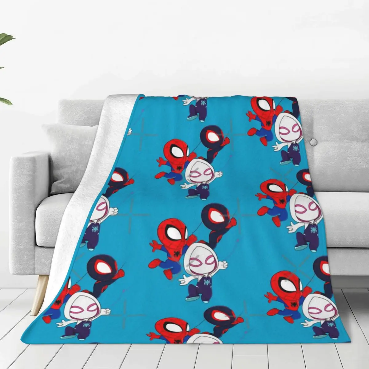 Cartoon Spiders Ghost Cute Baby Spidey Girl Amazing Friends Cartoon Ghost Blanket Bedspread On The Bed Quilt Sofa Cover King