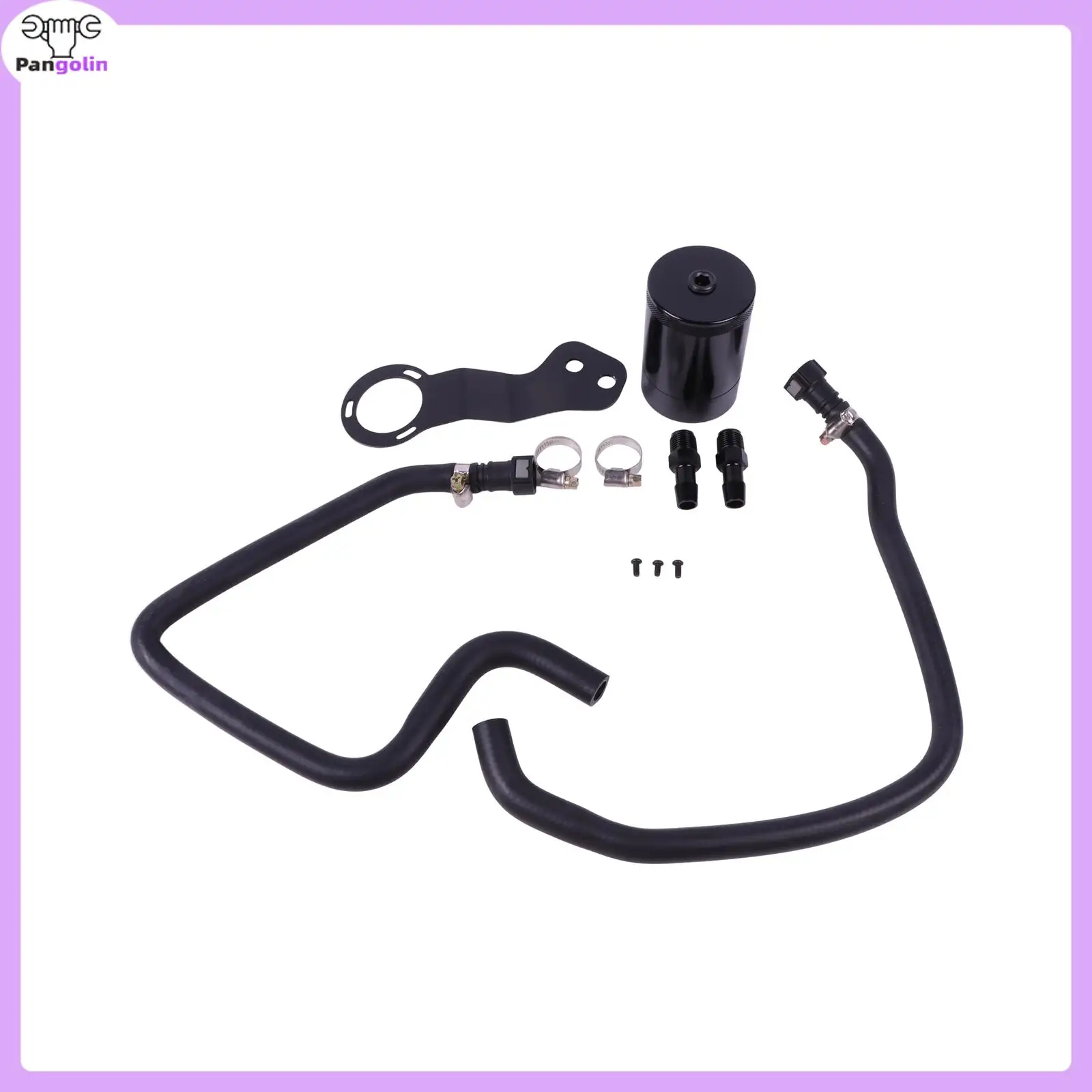1set New PCV Baffled Oil Catch Can Kit with Pre-Installed Hoses & 1/2" Aluminum Barbed Fittings For 2016+ Chevrolet Camaro SS