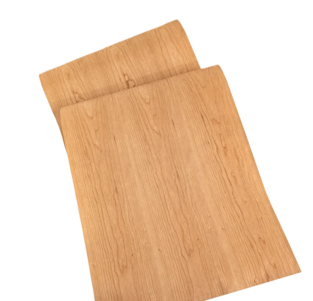 0.25MM  Kraft Paper Backed Natural Width Cherry Figured Wood Veneer Furniture Decoration Veneer