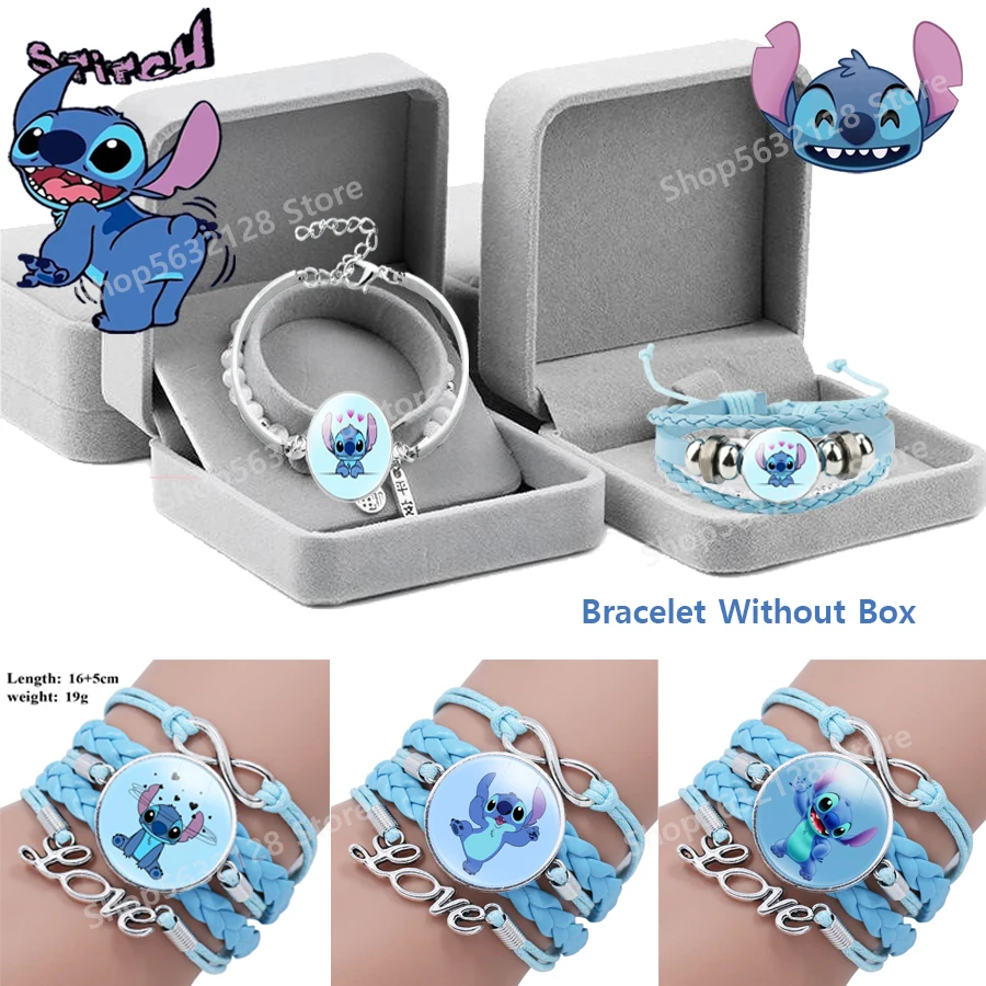 Bracelet imprimé Disney Stitch pour enfants, acrylique transparent, anime CAN o & Stitch, dessin animé mignon, bracelet cadeau, jouets pour filles,