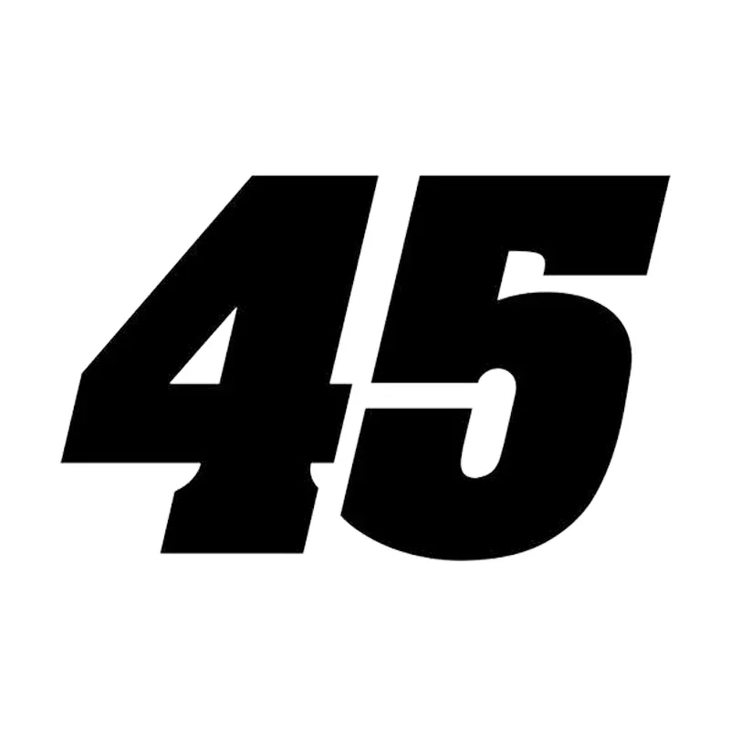 Motorcycle Sticker Number 45 Reflective Car Stickers Moto Auto Window Decal Motorbike Styling for Vespa Yamaha Suzuki Honda BMW