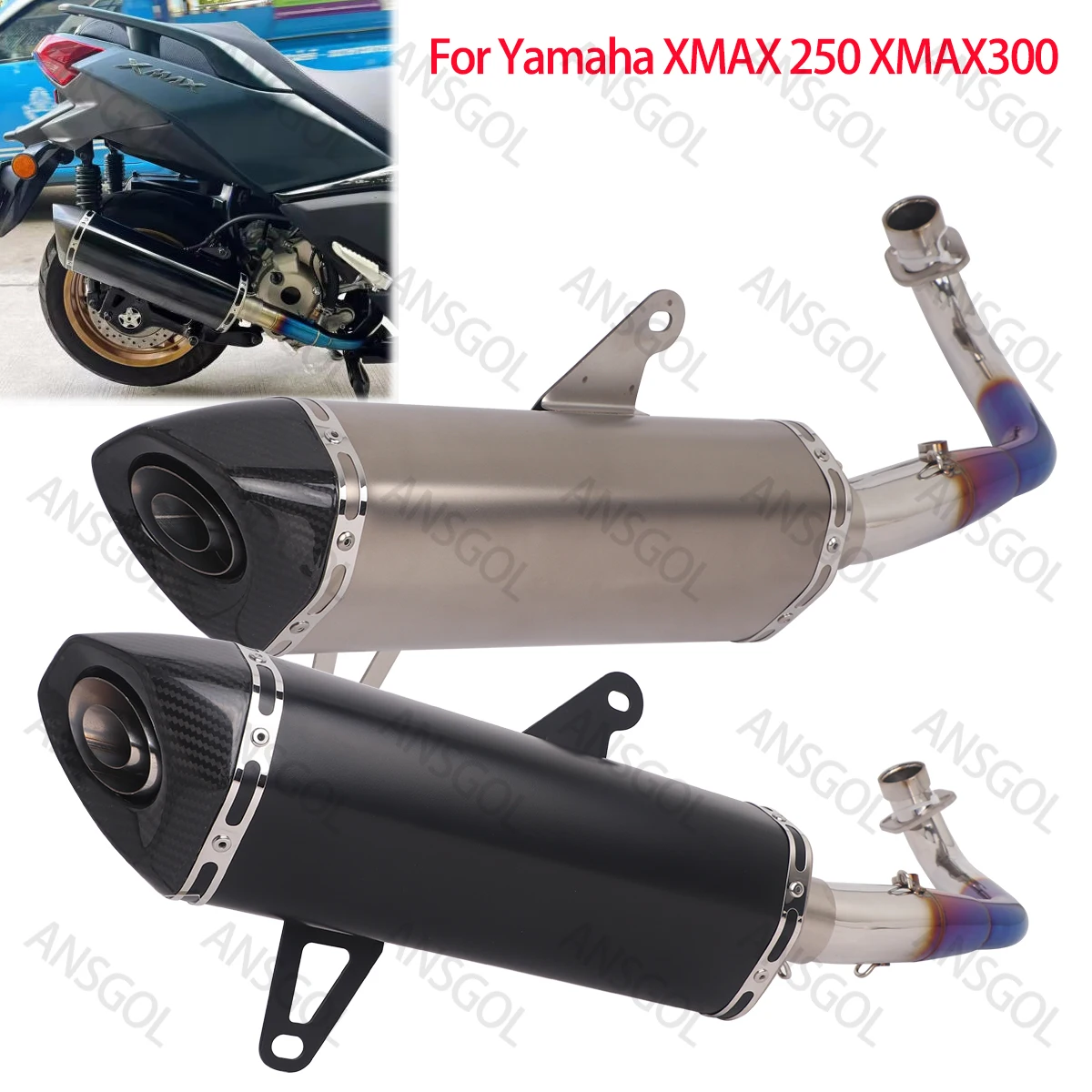 

Модифицированный глушитель Escape, передняя соединительная труба для Yamaha XMAX 300 XMAX 250 2017-2024, выхлопная труба глушителя для мотоцикла