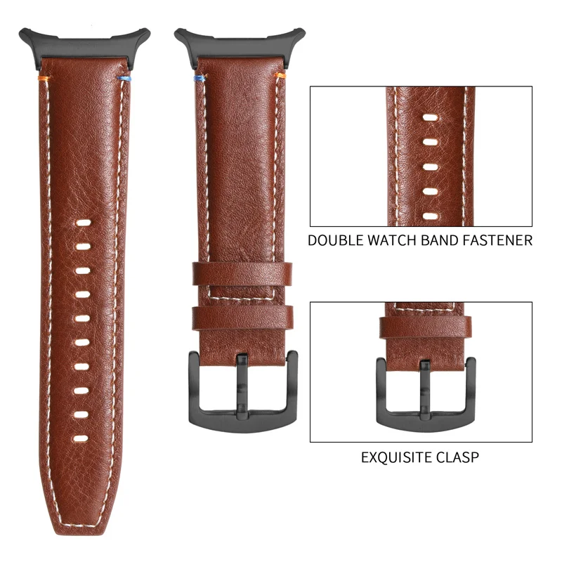 Lederarmband ohne Lücken für Samsung Galaxy Watch 7 ULTRA 47 mm Herrenarmband für Galaxy Watch Ultra7 47 mm für gebogenes Armband