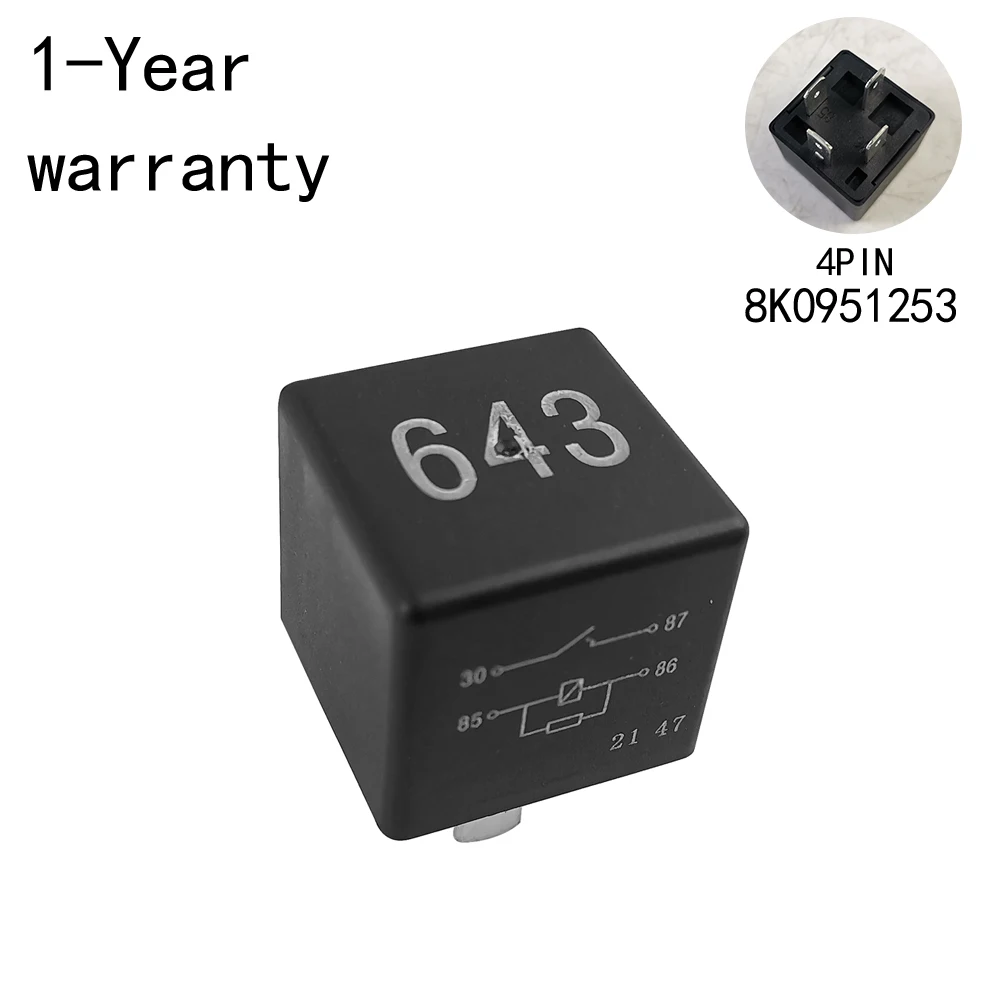 

Реле 643 для Audi A6L, A4L, Q5, A4, S4, A6, S6, A8, S8, Skoda Fabia, Octavia, VW Polo, Bora, Golf, Passat, Tiguan, Sharan 8K0951253