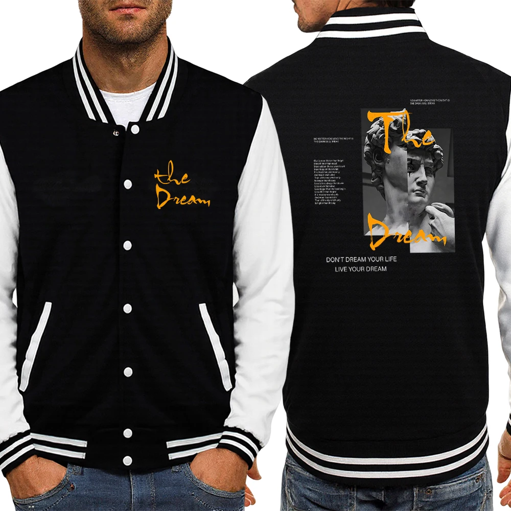 

Мужская бейсбольная куртка с креативным дизайном плаката The Dream, осенняя модная одежда, модные повседневные топы, мягкая простая униформа