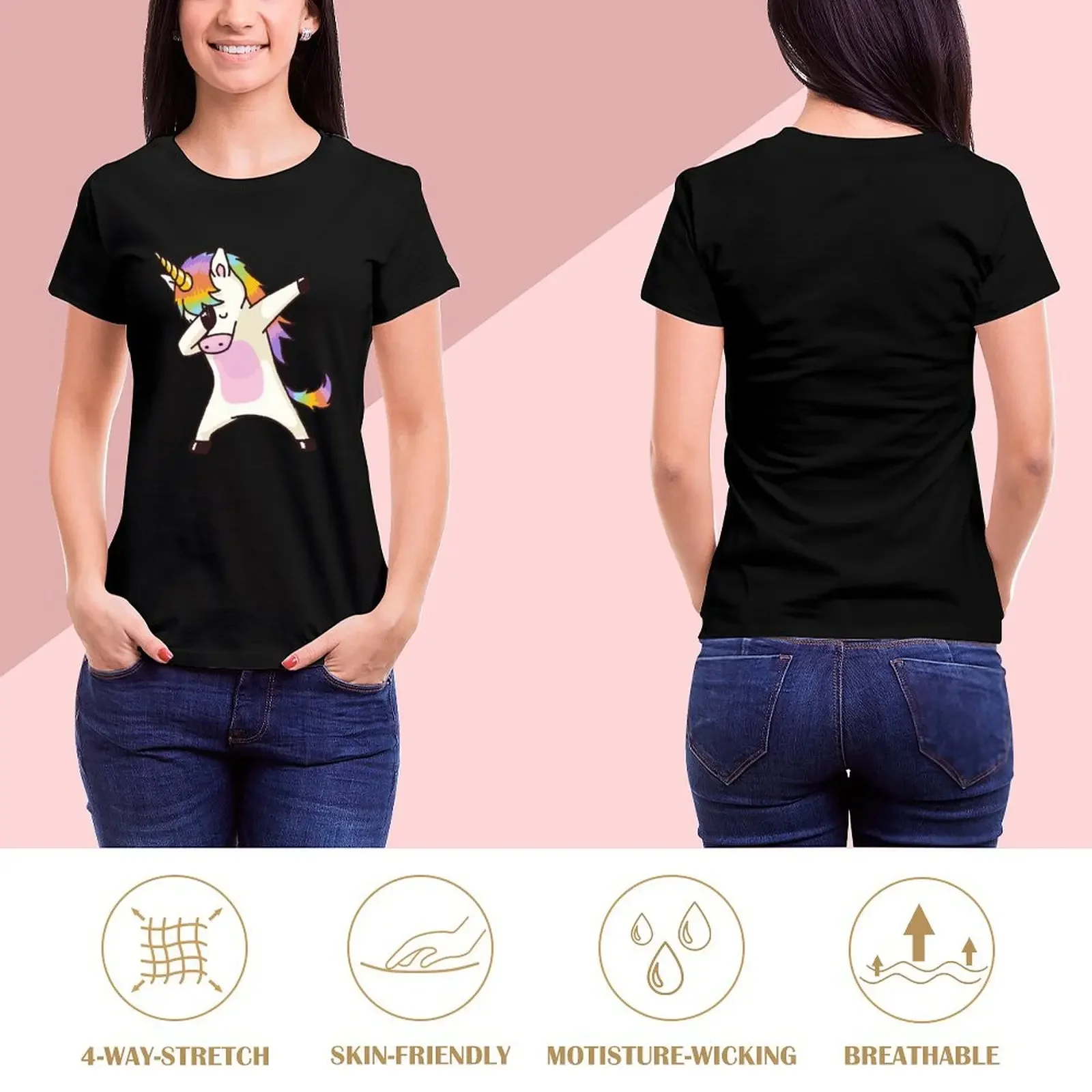 Dabbing Unicorn Shirt Hip Hop Dab Pose T-Shirt funny shirts graphic tees t-shirt dress for Women graphic