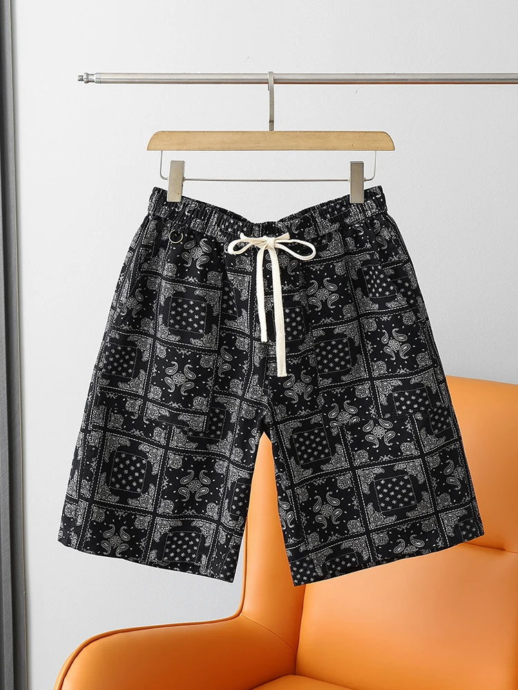 

Retro Japanese Sle Cotton Sportswear for Men Summer Casual Waed Dstring Five-Point Pants Straight Leg Fit Youthful