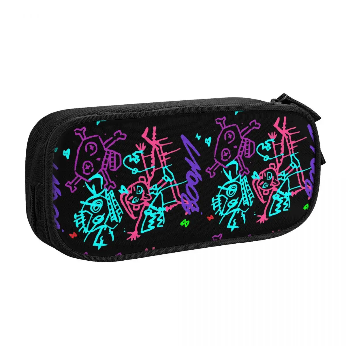 Custom Jinx Monkey Graffiti Korean Pencil CasesLarge Storage League Battle Game Legends Arcane Pencil Bag  Students Stationery