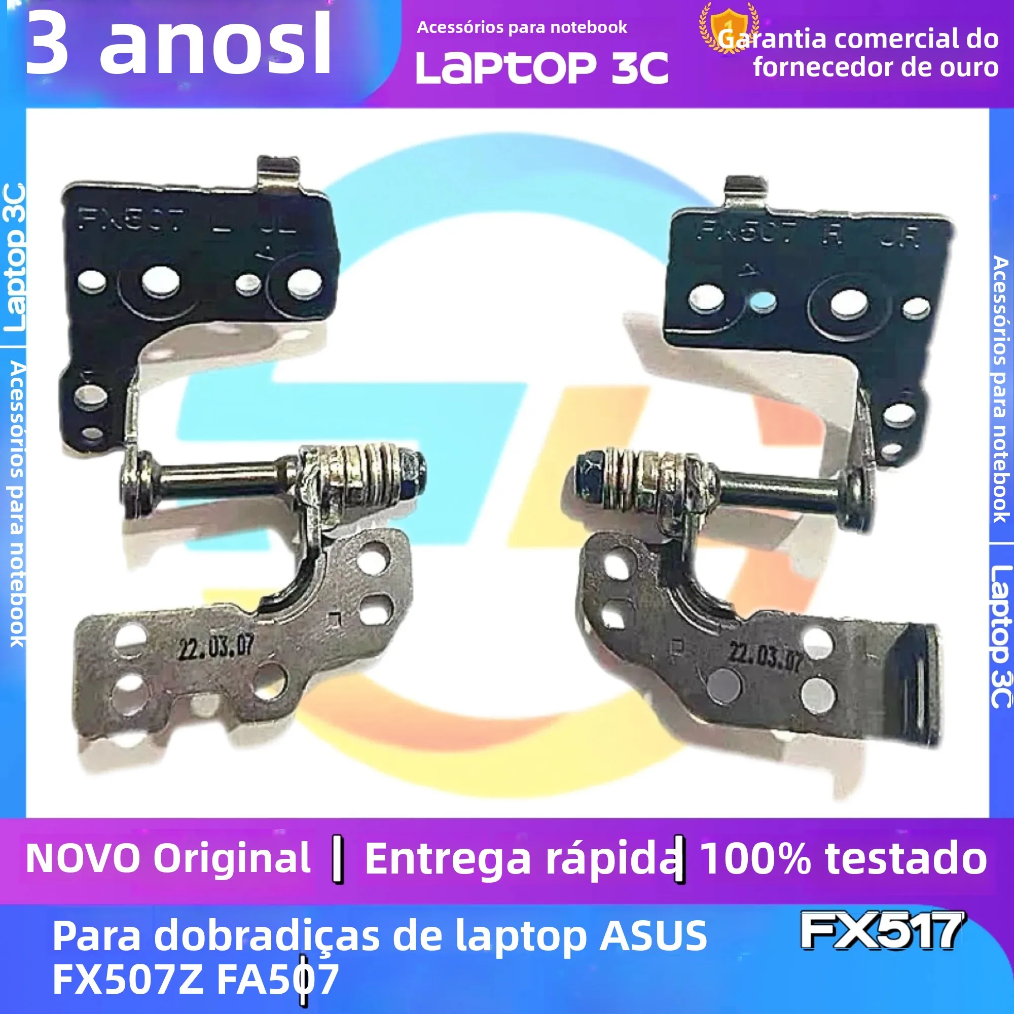 Novas Dobradiças Originais para Notebook ASUS TUF Gaming 3/4 FX507 FX507Z FX507R FX507ZM FA507 FA507Z FA507R - Dobradiça de Tela LCD