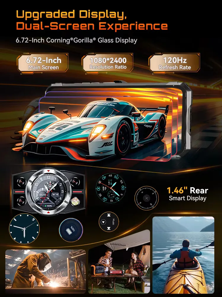 Cubot KingKong 11 Rugged 5G Smartphone 10200mAh Battery Dimensity 7025 32GB RAM(16+16) 256GB ROM 108MP Camera Android 15 NFC