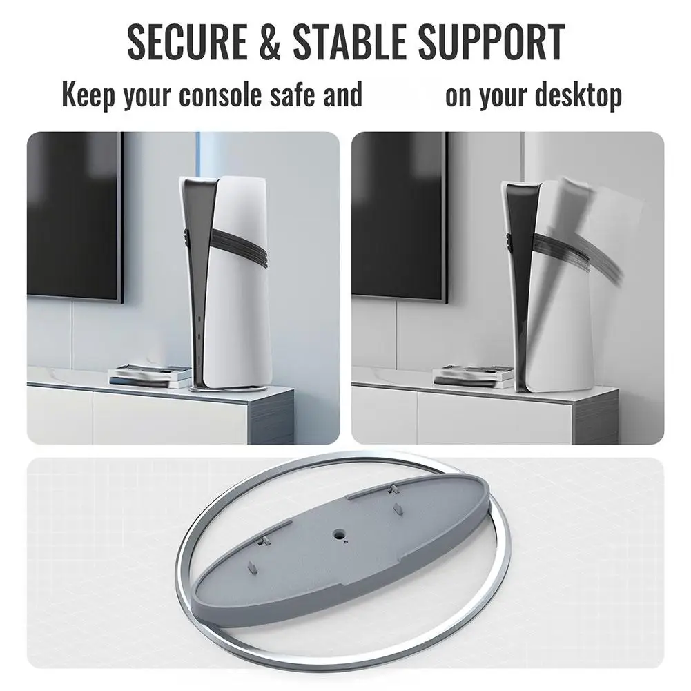 Stand for PS5 Pro/Slim/PS5 Game Console Stable Base Holder for PS5 Accessories Vertical Stand with Anti-Slip Pads Space Saving