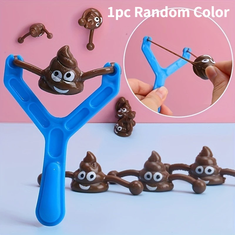 1pc Creative catapult poop slingshot decompression prank poop toy suitable for Halloween, April Fool's Day and other holidays