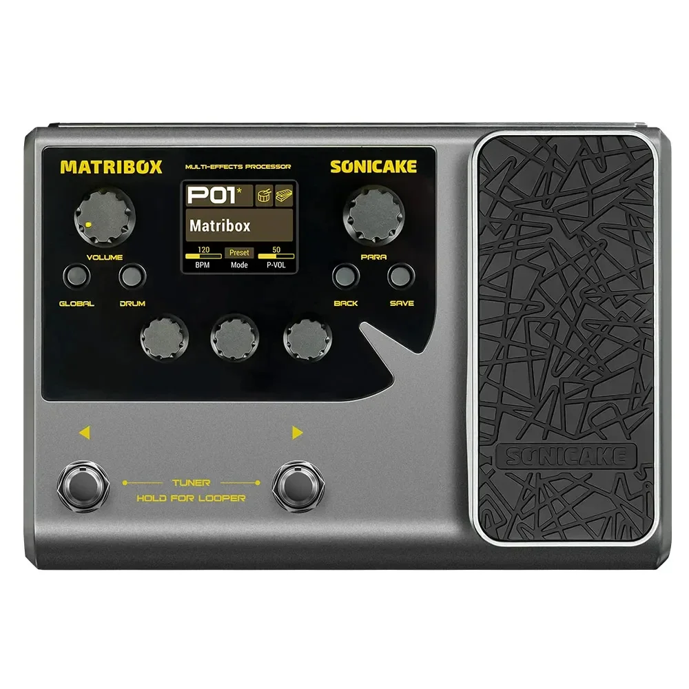 Matribox Plug Guitar Bass Amp, Multi Effects Processor with Expression, Pedal Looper, Stereo USB Audio, QME-50 Instruments