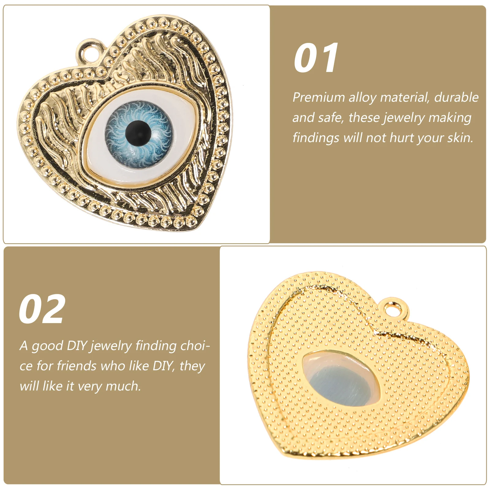 

10pcs Alloy Jewelry Diy Necklace Earring Pendants Eye Design For Bracelet Diy Accessories Hanging Charms Jewelry Making Necklace