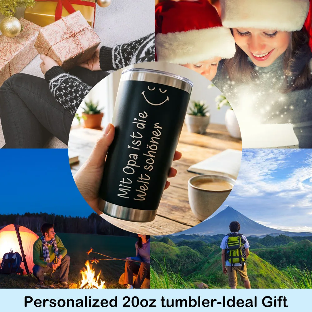 Personalisierte Geschenke für Opa, personalisierter 20oz Becher, Opa-Oma-Becher von Enkelin, Enkel, Geburtstagsgeschenk für Opa – Detail 7