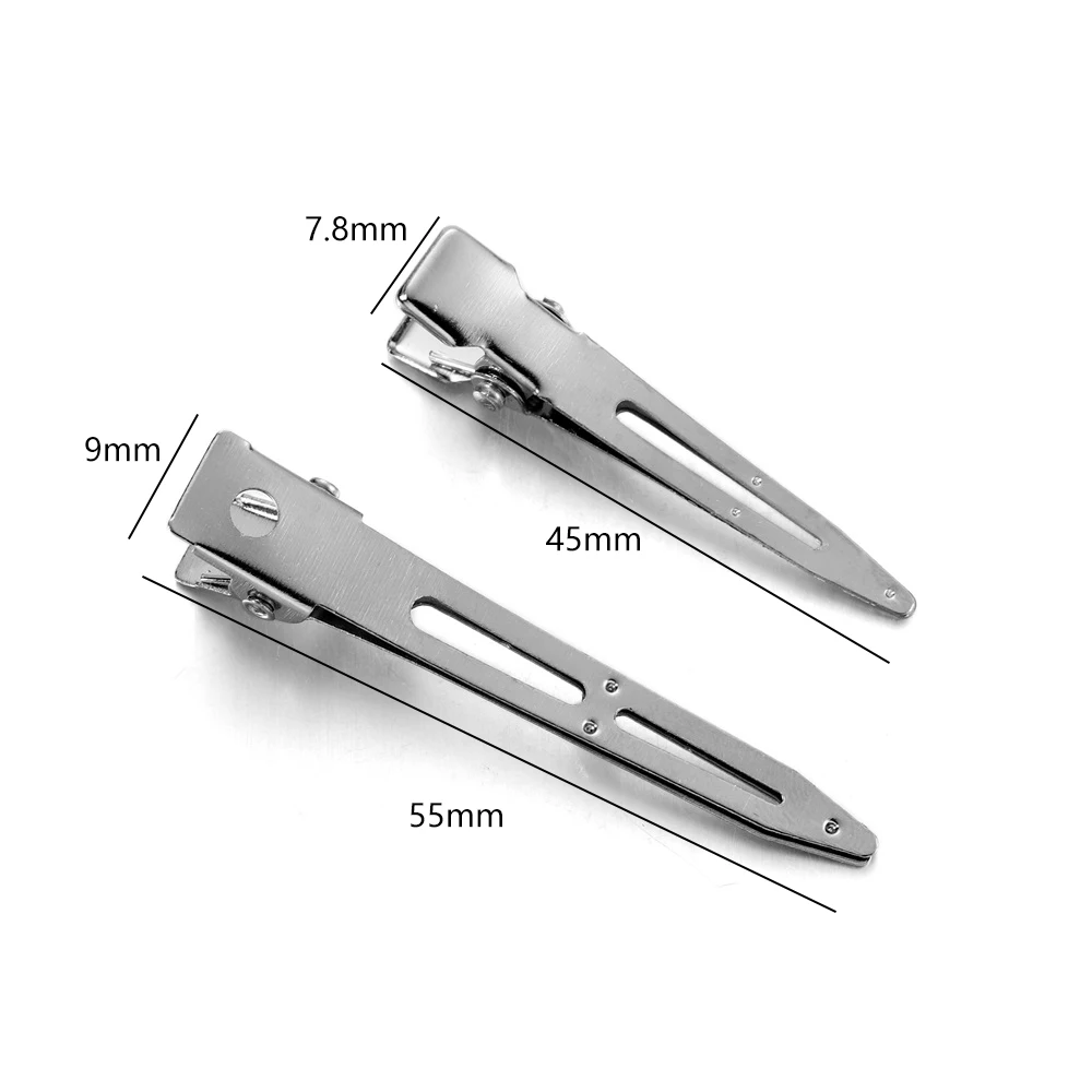 20pcs/lot Stainless Steel Salon Hairdressing Tools Hairpin Duck Mouth Shaped For DIY Hair Clips Base Jewelry Making Supplies