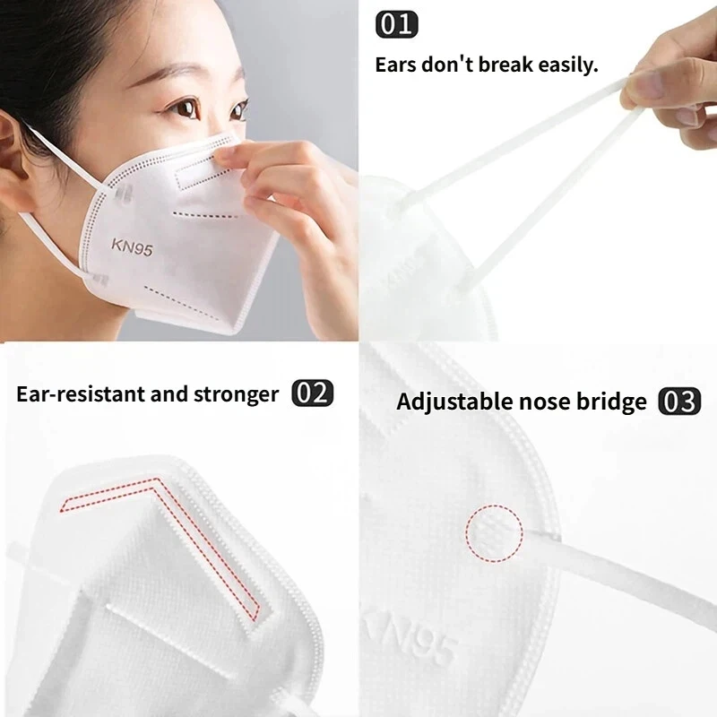 100Four-layer thickened disposable protective mask - Three layers of breathable comfort，Equipped with adjustable ear straps and